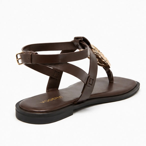 Sandalia gold chocolate