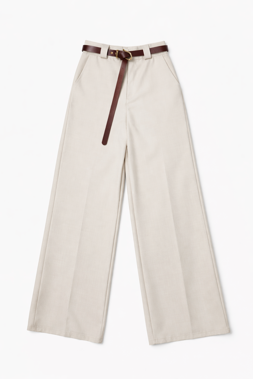 Pantalón pinza crema