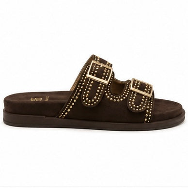 Sandalia coffe gold