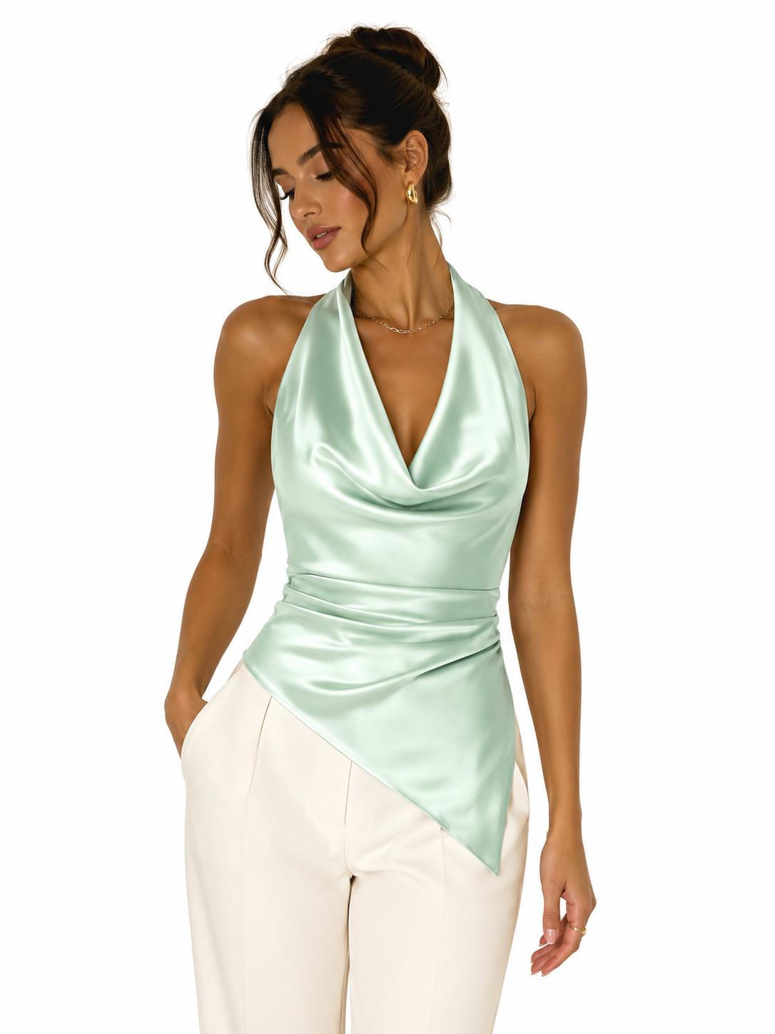 Blusa mint asimétrica