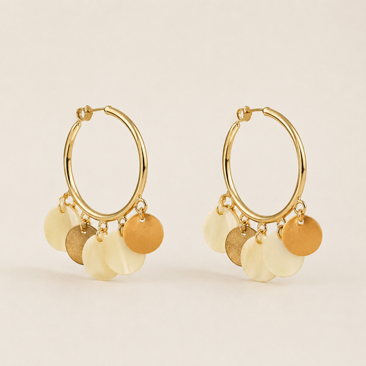 Pendientes nacar gold