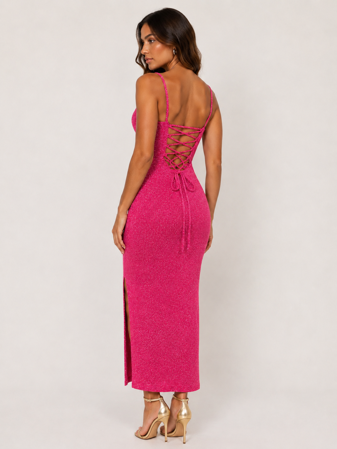 Vestido pink gold