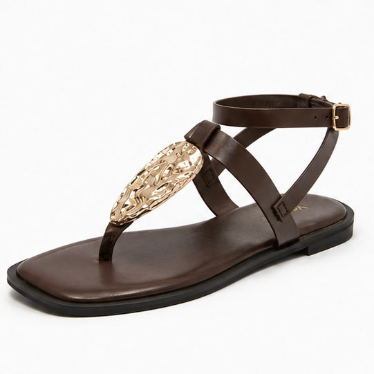 Sandalia gold chocolate