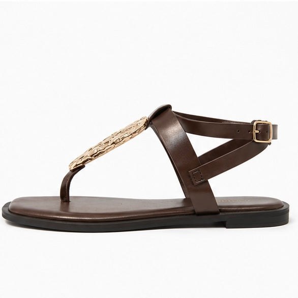 Sandalia gold chocolate