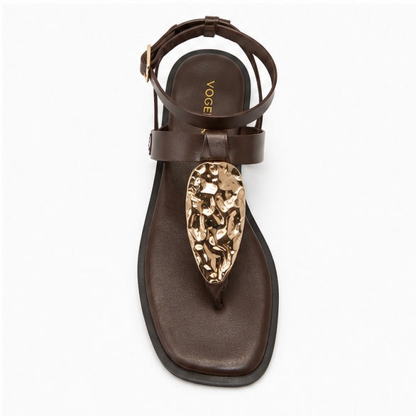 Sandalia gold chocolate