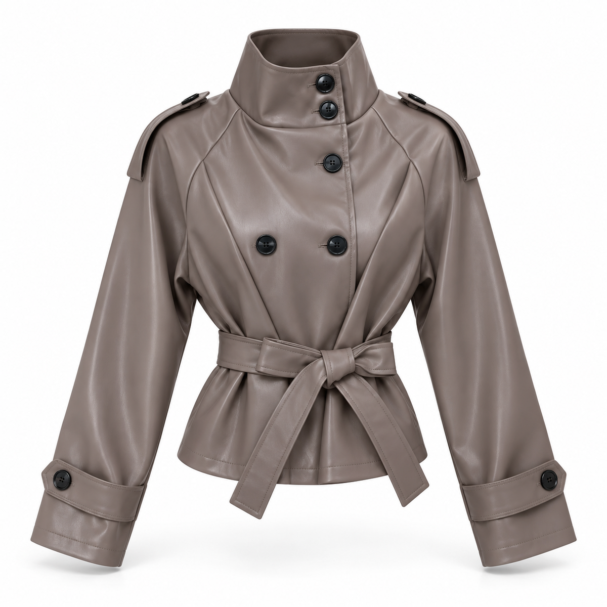 Gabardina crop polipiel