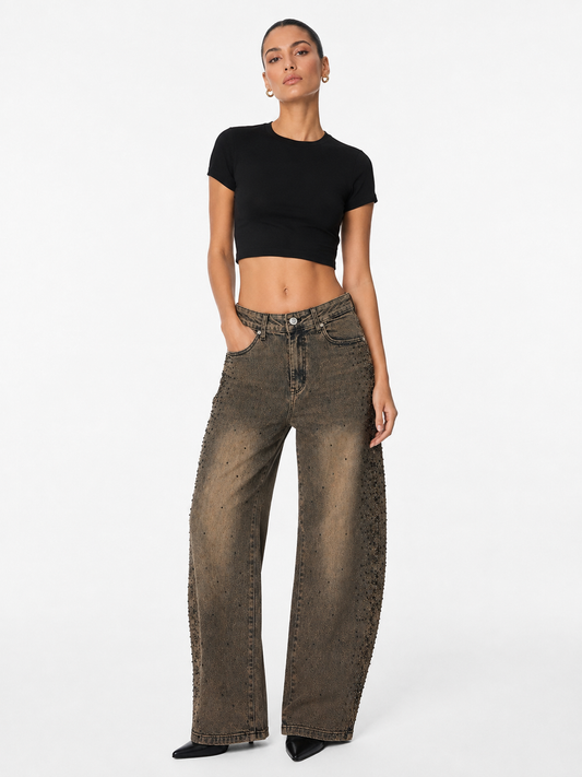 Jeans denim brown street