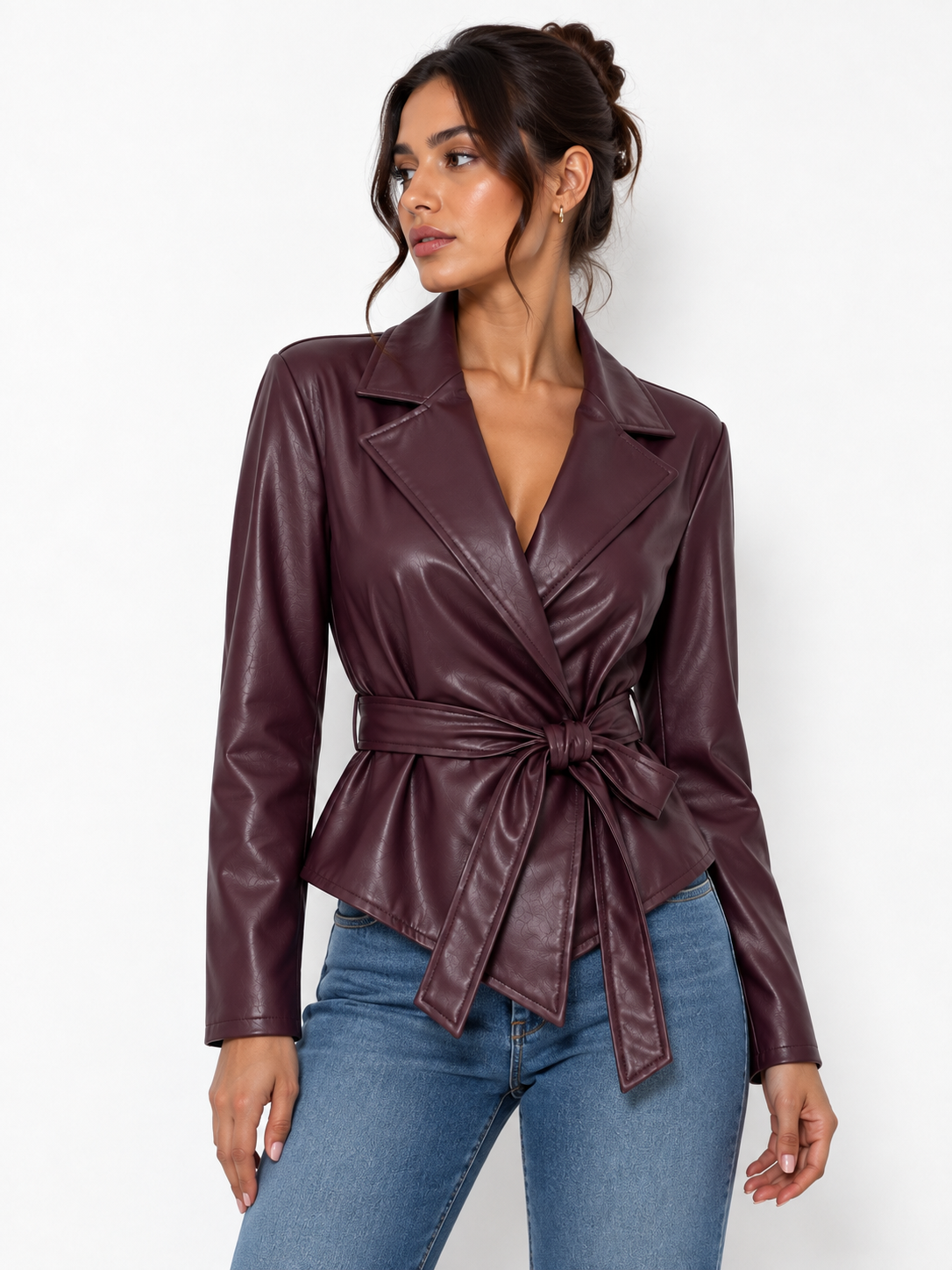 Chaqueta polipiel cruzada