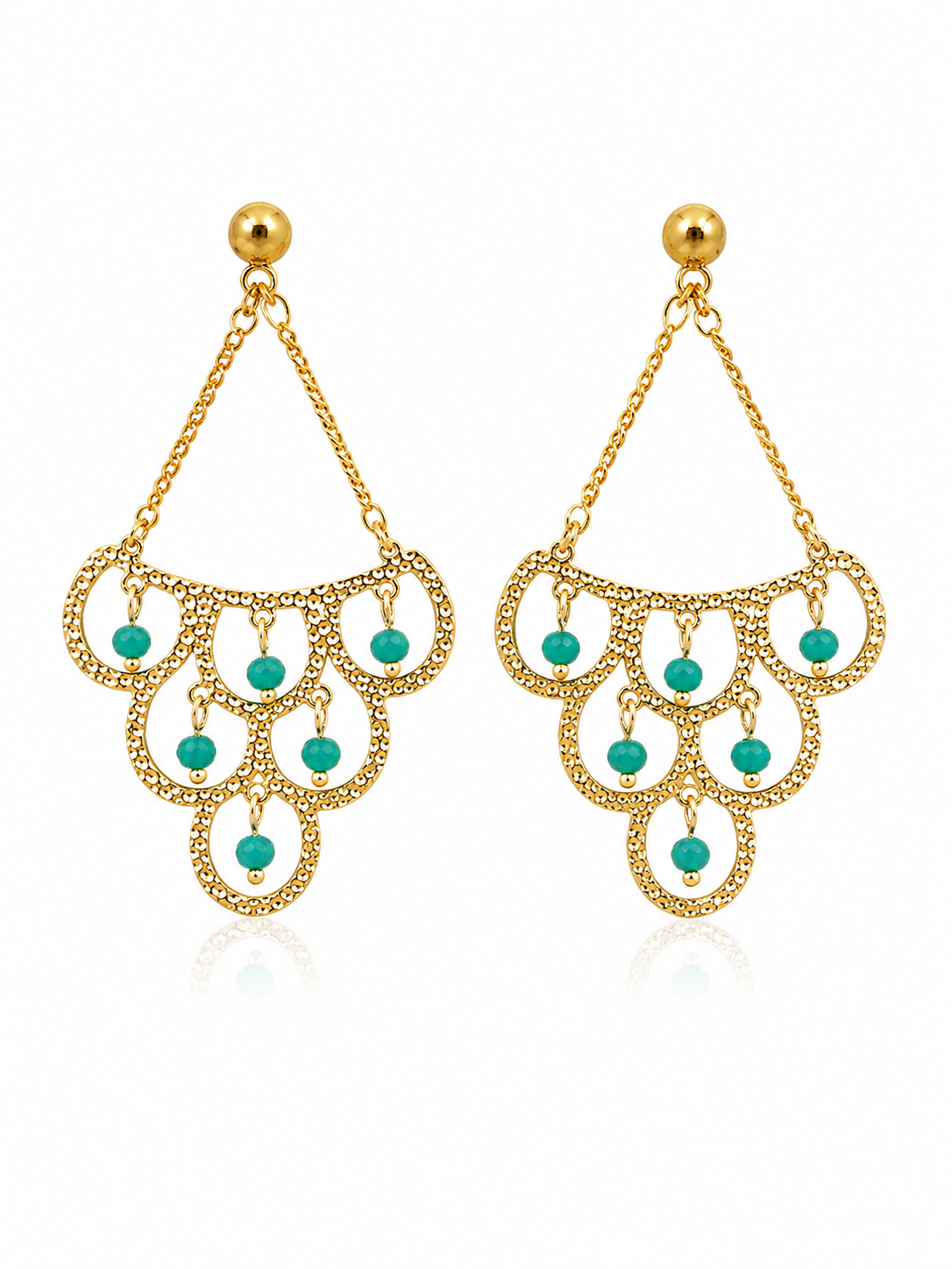Pendientes turquesa gold