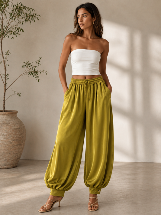 Pantalón satinado Siena lima