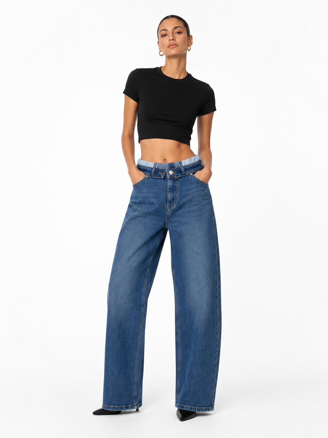 Jeans denim wide leg