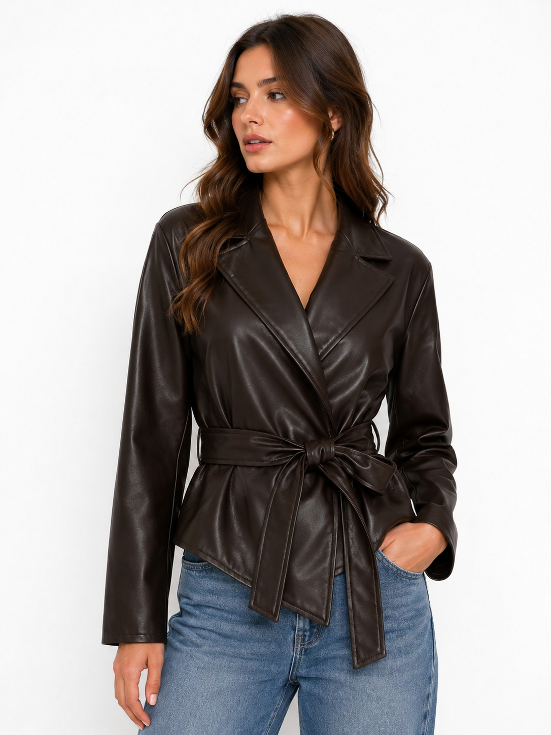 Chaqueta cruzada polipiel