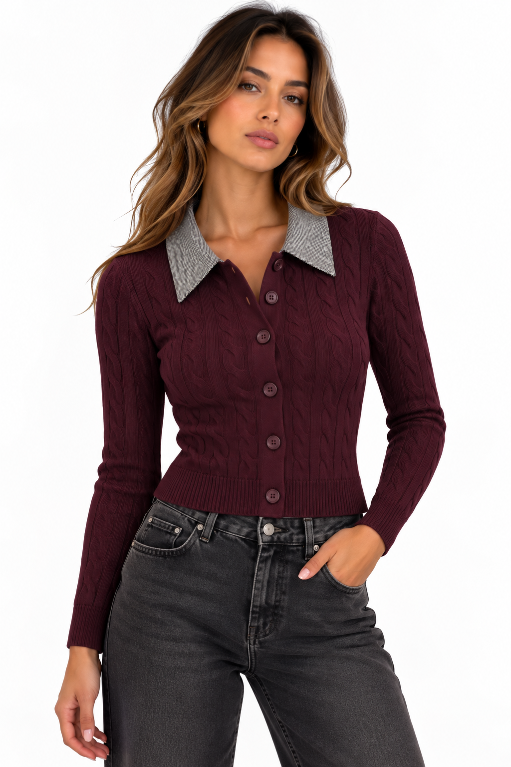 Jersey crop camisero wine