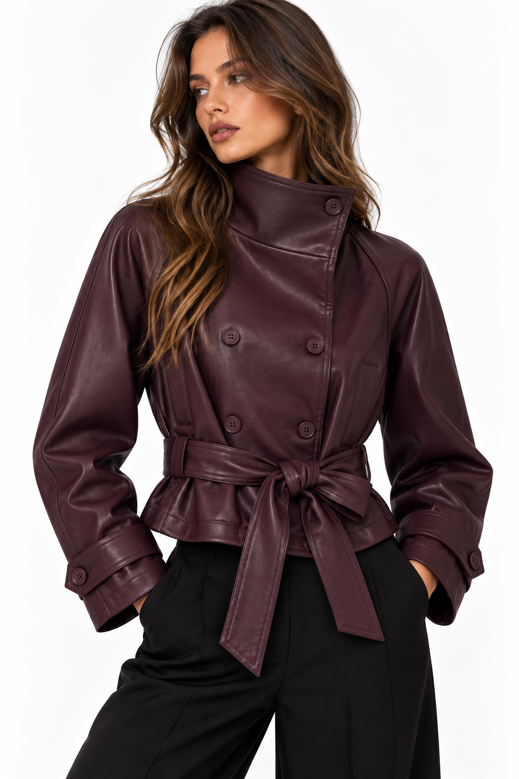Chaqueta abotonada wine