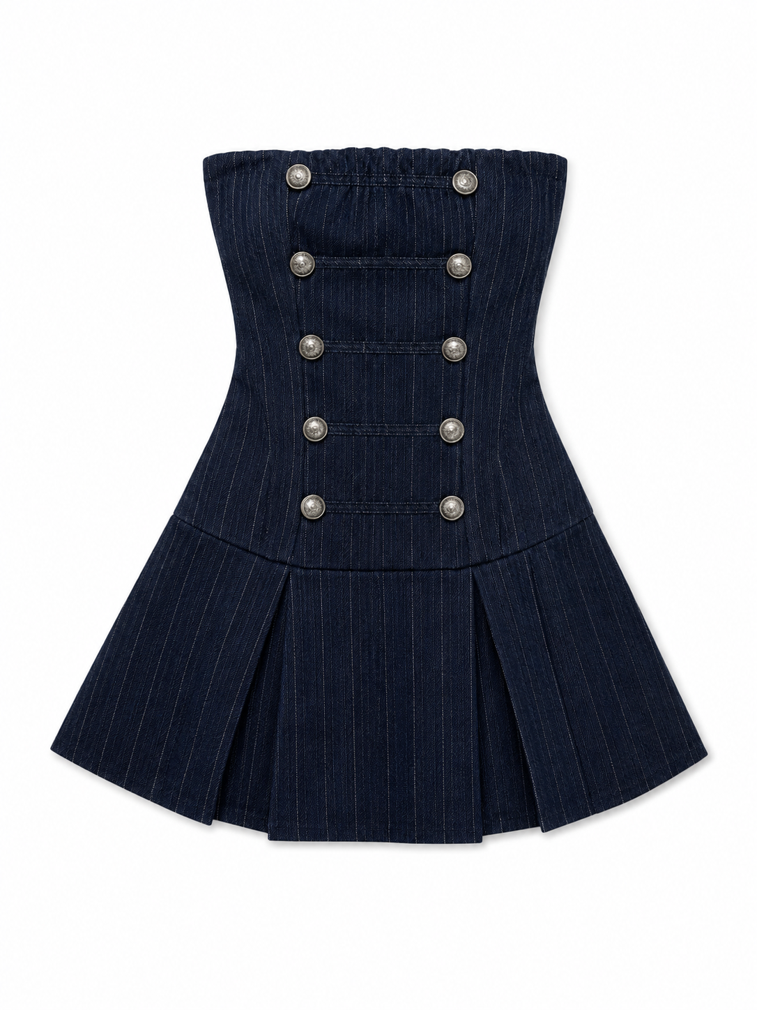Vestido mini diplomático denim