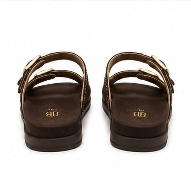 Sandalia coffe gold