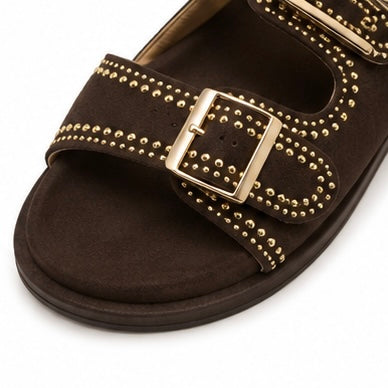 Sandalia coffe gold