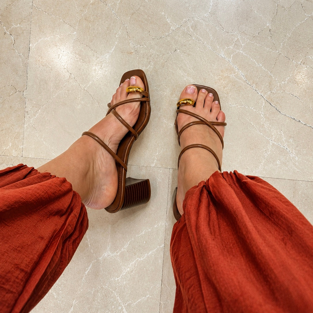 Sandalia camel gold