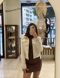 CHAQUETA DENIM CREMA