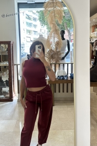 PANTALON CHANDAL RECTO ROJO