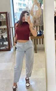 PANTALON CHANDAL RECTO GRIS