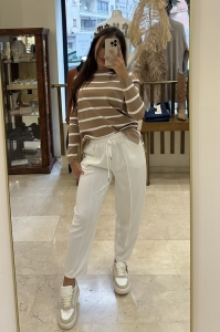 PANTALON CHANDAL RECTO BLANCO